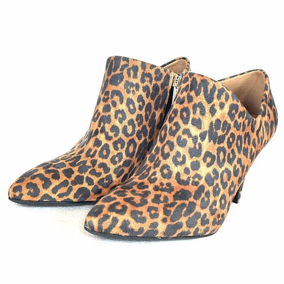 Jessica Simpson Leopard Print Stiletto Heels Zip Pointed Toe Ankle Bootie 9M NEW - Picture 7 of 14